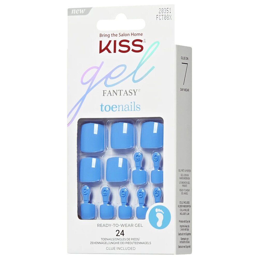 Kiss Gel Fantasy Toenails Pedicure Kit - Electric Feel